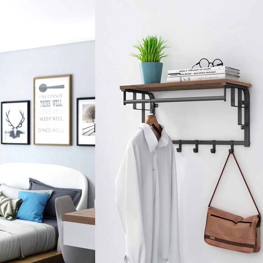 Wandgarderobe mit Ablage NATE braun/schwarz