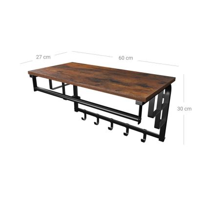 Wandgarderobe mit Ablage NATE braun/schwarz