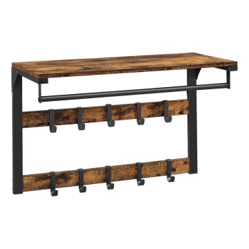 Wandgarderobe mit Ablage NATE, Braun/Schwarz