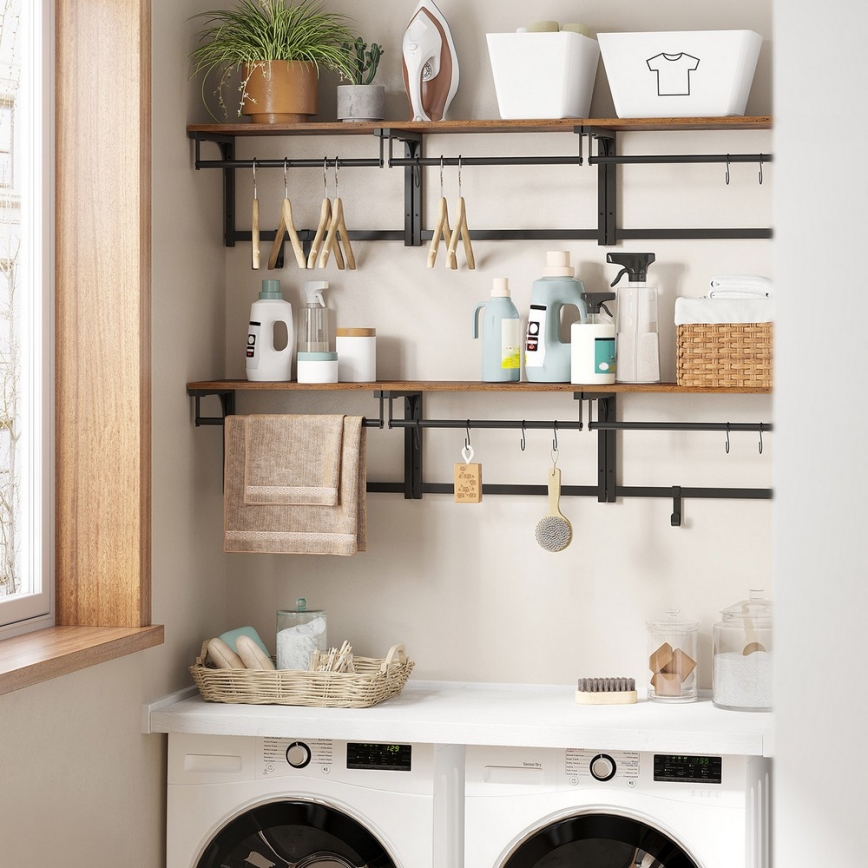 Wandgarderobe mit Ablage NATE braun/schwarz