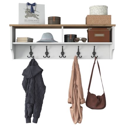 Wandgarderobe RANI 120x37x22 cm weiß/beige