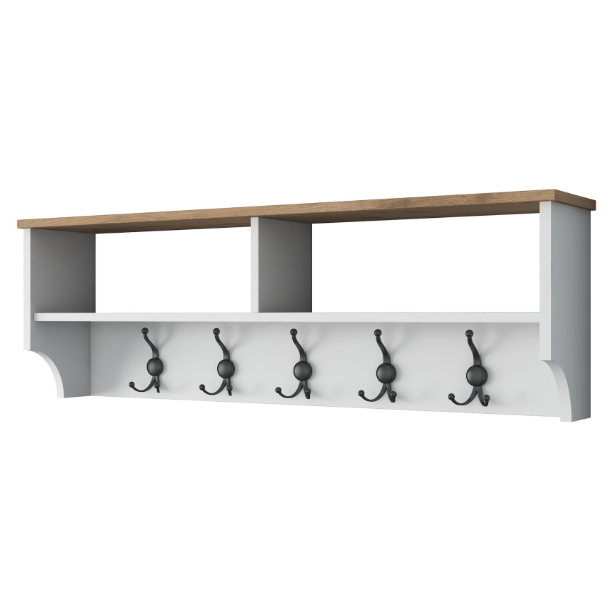 Wandgarderobe RANI 120x37x22 cm weiß/beige