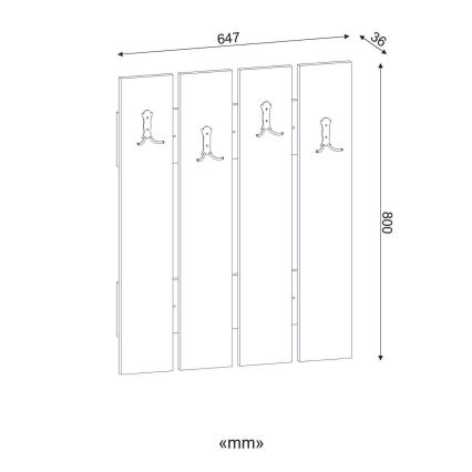 Wandhaken ANITA 80x64,7 cm weiß