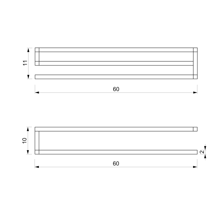 Wandhandtuchhalter 10x60 cm weiß