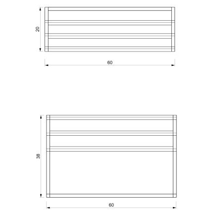 Wandhandtuchhalter 37x60 cm weiß