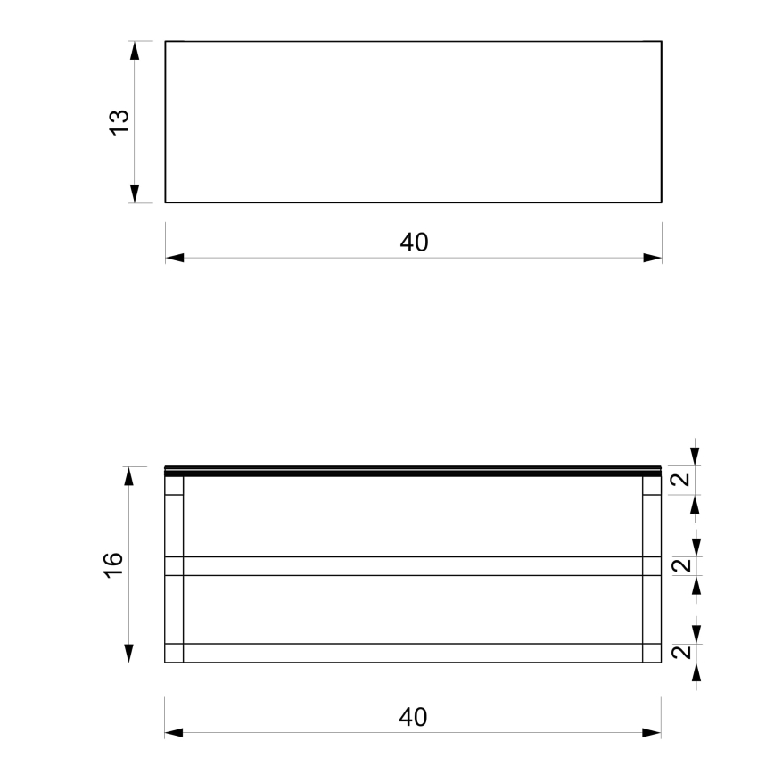Wandhandtuchhalter mit Ablage 14x40 cm weiß