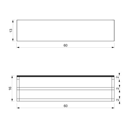Wandhandtuchhalter mit Ablage 14x60 cm weiß