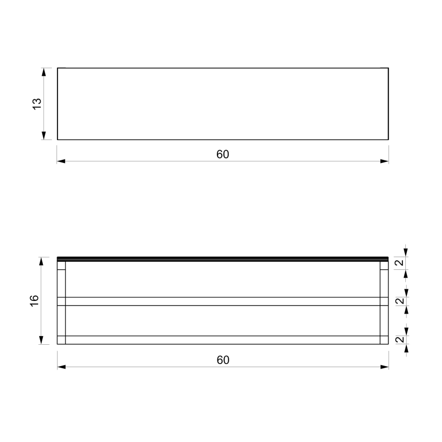 Wandhandtuchhalter mit Ablage 14x60 cm weiß