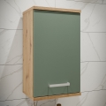 Wandhängender Badezimmerschrank VENOM, grün/Artisan-Eiche