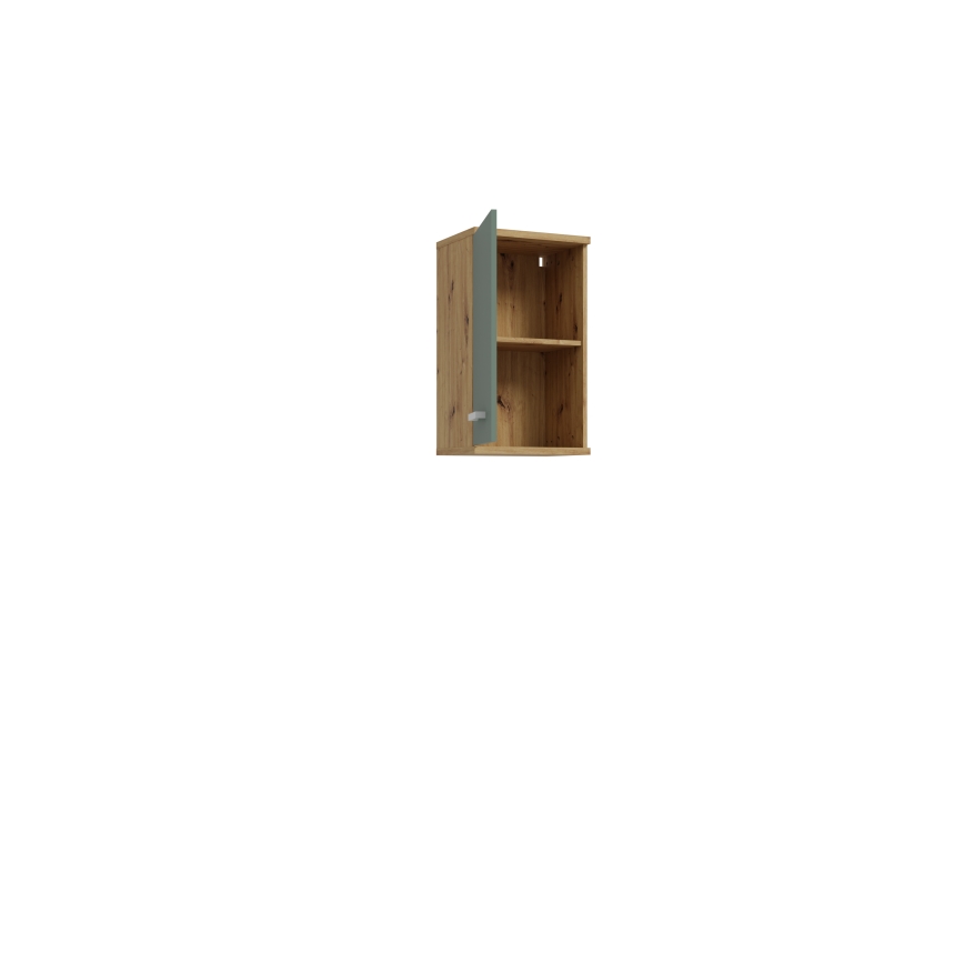 Wandhängender Badezimmerschrank VENOM, grün/Artisan-Eiche