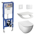 Wandhängendes WC MIO Rimless + WC-Sitz SoftClose MIO + Spültaste DUAL + Unterputz-Modul + Isolierunterlage