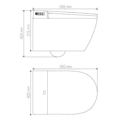 Wandhängendes WC mit Bidetfunktion TISVILDELEJE 1600W/230V + WC-Sitz SoftClose + Spültaste SIGMA + Unterputzmodul + Isolierunterlage + Fernbedienung