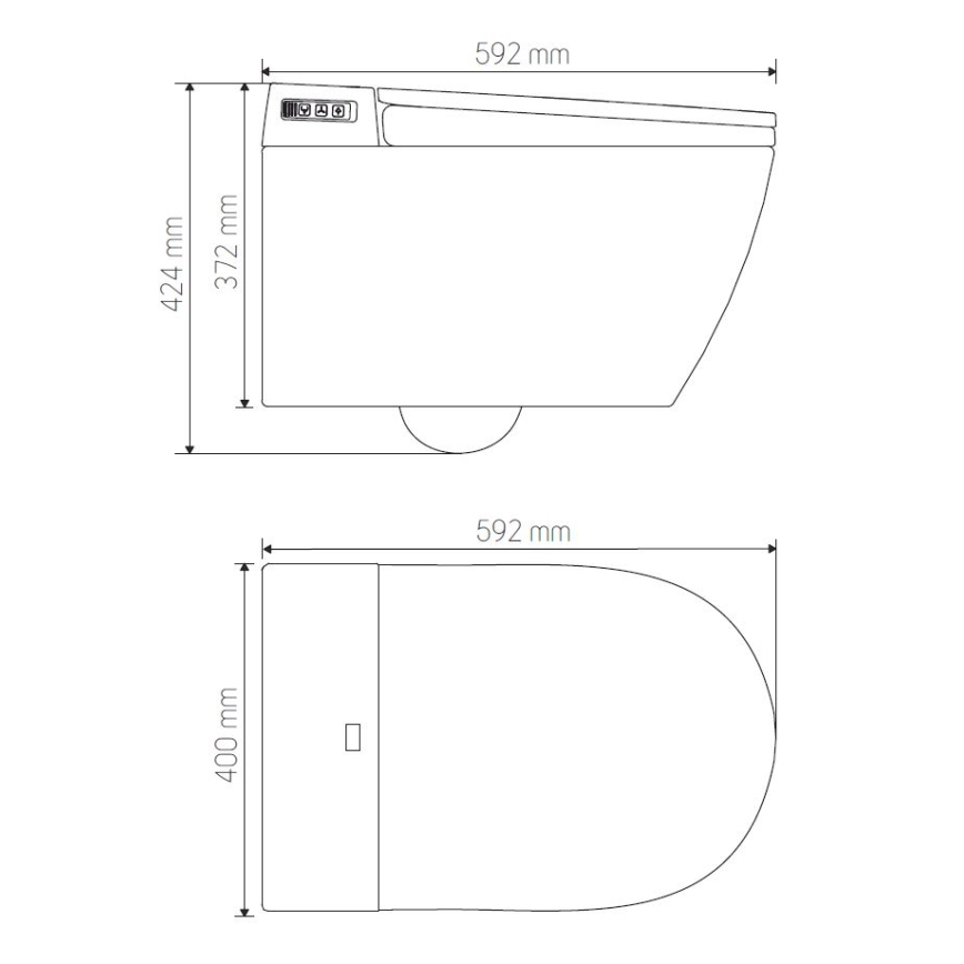 Wandhängendes WC mit Bidetfunktion TISVILDELEJE 1600W/230V + WC-Sitz SoftClose + Spültaste SIGMA + Unterputzmodul + Isolierunterlage + Fernbedienung