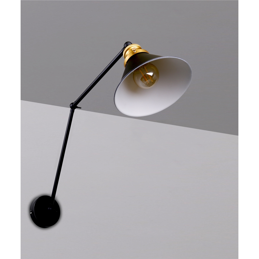 Wandlämpchen FUNDO 1xE27/40W/230V schwarz/gold