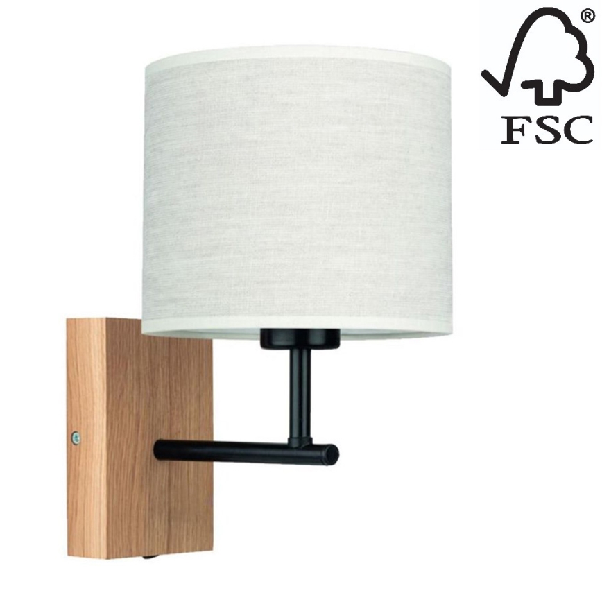 Wandlampe BOHO 1xE27/25W/230V Eiche – FSC-zertifiziert