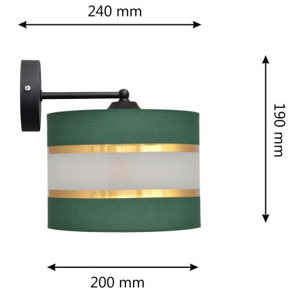 Wandlampe HELEN 1xE27/15W/230V grün/golden