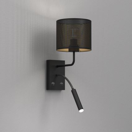 Wandlampe LOFT SHADE 1xE27/60W+1xG9/8W/230V schwarz/golden