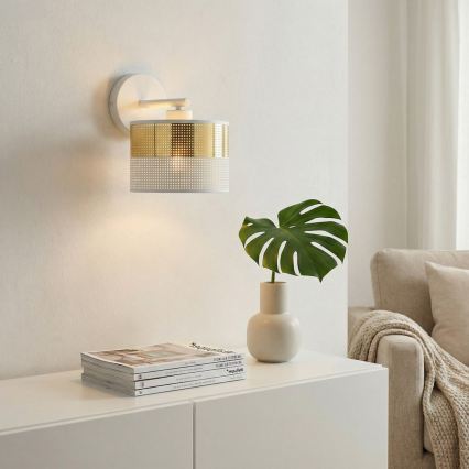 Wandlampe LUX 1xE27/15W/230V weiß/gold