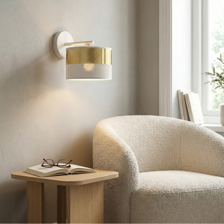 Wandlampe LUX 1xE27/15W/230V weiß/gold