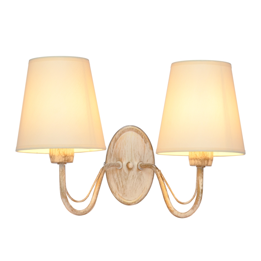Wandlampe MALBO 2xE27/15W/230V beige