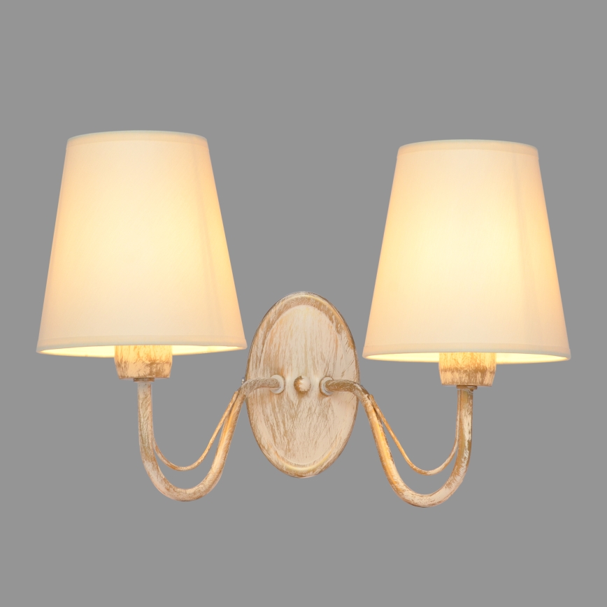 Wandlampe MALBO 2xE27/15W/230V beige