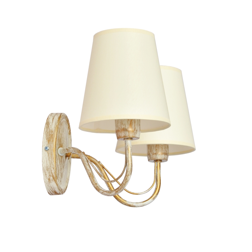 Wandlampe MALBO 2xE27/15W/230V beige