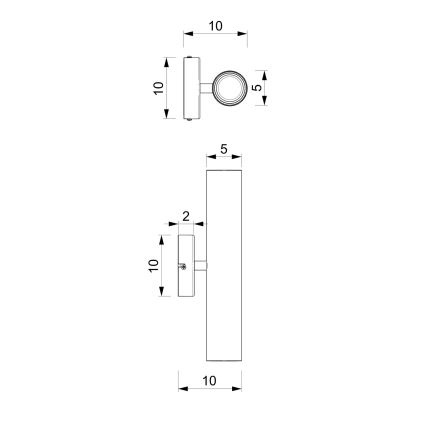 Wandlampe RAITO 2xGU10/8W/230V weiß