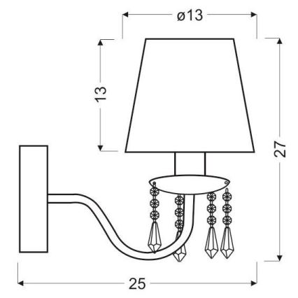 Wandlampe RUTI 1xE14/40W/230V