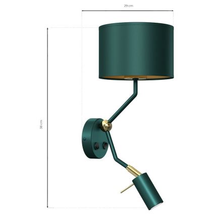 Wandlampe VERDE 1xE27/60W/230V + 1xGU10-MR11/7W grün