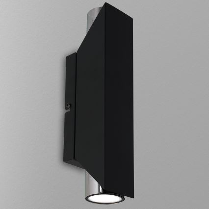 Wandlampe WALL 2xGU10/8W/230V schwarz/chrom glänzend