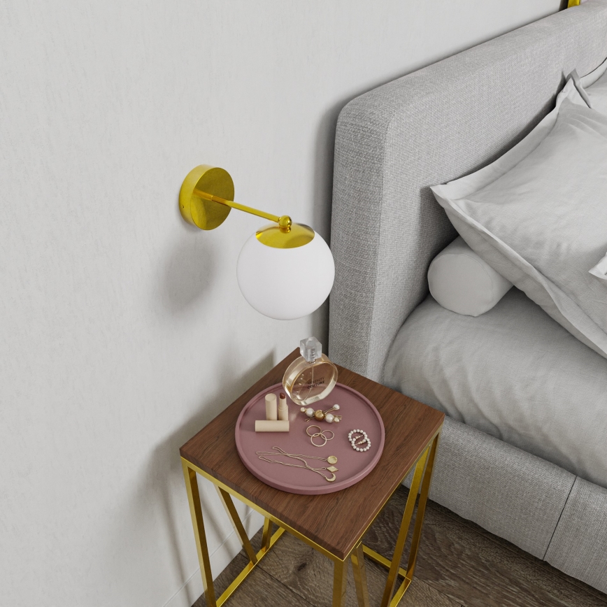 Wandleuchte 1xE27/40W/230V gold/weiß