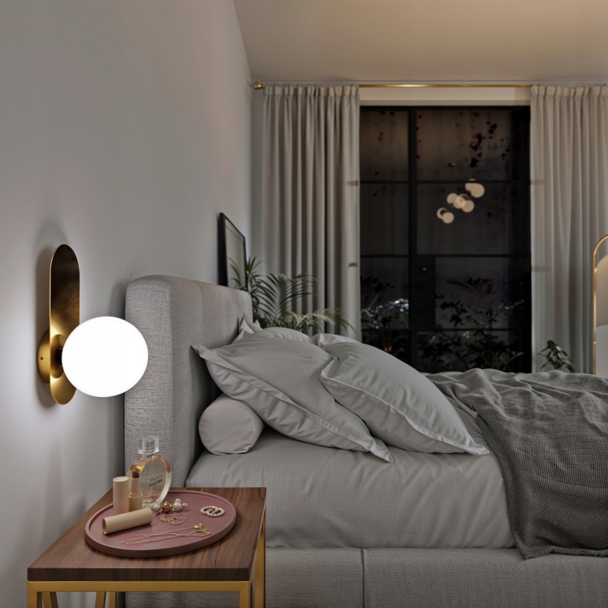 Wandleuchte 1xE27/40W/230V gold/weiß