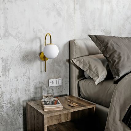 Wandleuchte 1xE27/40W/230V gold/weiß
