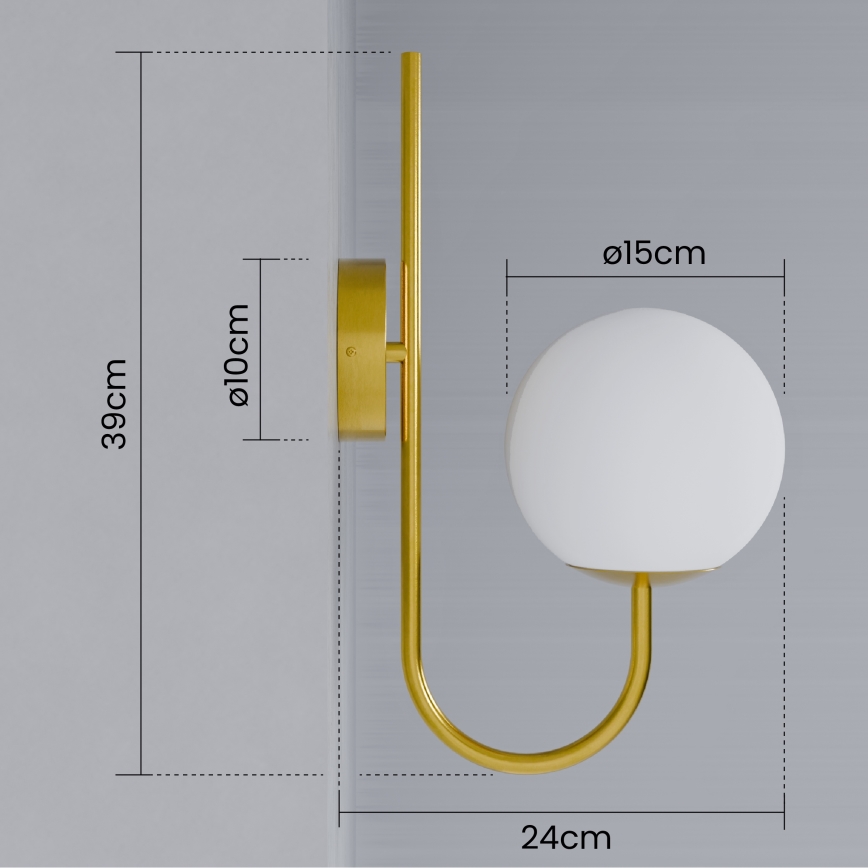 Wandleuchte 1xE27/40W/230V gold/weiß