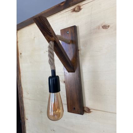 Wandleuchte AHSAP 1xE27/40W/230V Kiefer/Nussbaum