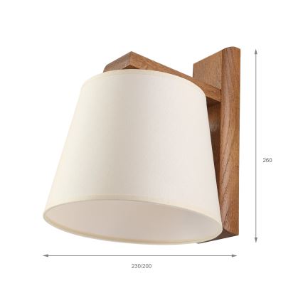 Wandleuchte AIDA 1xE27/15W/230V Eiche/Creme
