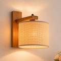 Wandleuchte AIDA 1xE27/15W/230V Eiche/Raffia