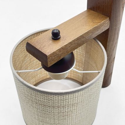 Wandleuchte AIDA 1xE27/15W/230V Eiche/Raffia