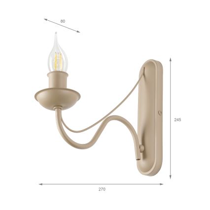 Wandleuchte ANTON 1xE14/60W/230V beige