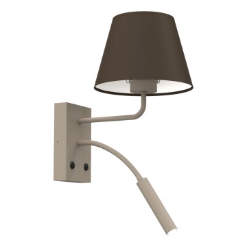 Wandleuchte ARDEN 1xE27/15W/230V + 1xG9/8W beige/braun