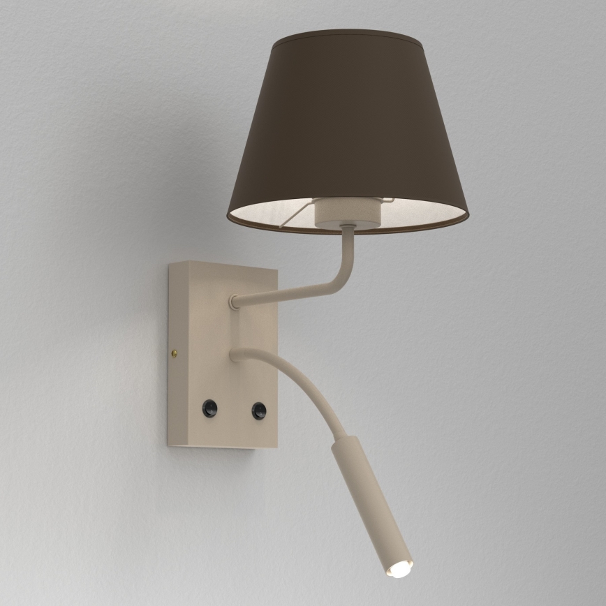 Wandleuchte ARDEN 1xE27/15W/230V + 1xG9/8W beige/braun