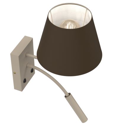Wandleuchte ARDEN 1xE27/15W/230V + 1xG9/8W beige/braun