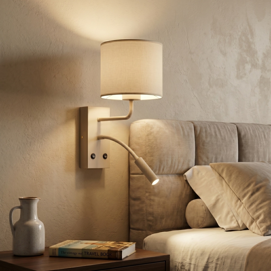 Wandleuchte ARDEN 1xE27/15W/230V + 1xG9/8W beige