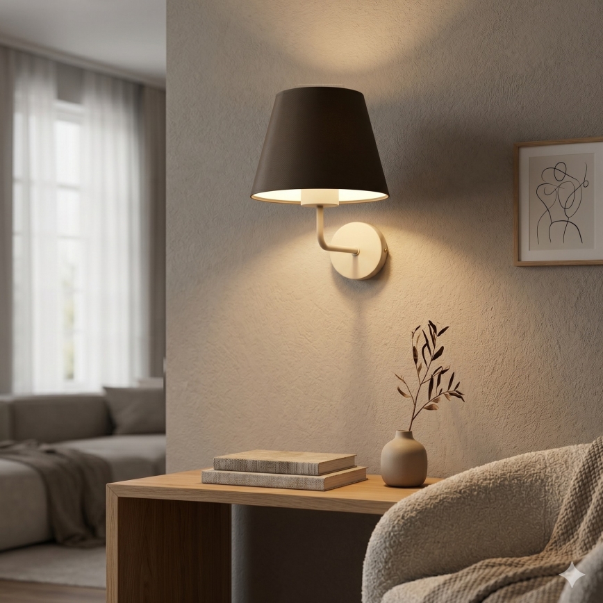 Wandleuchte ARDEN 1xE27/15W/230V beige/braun