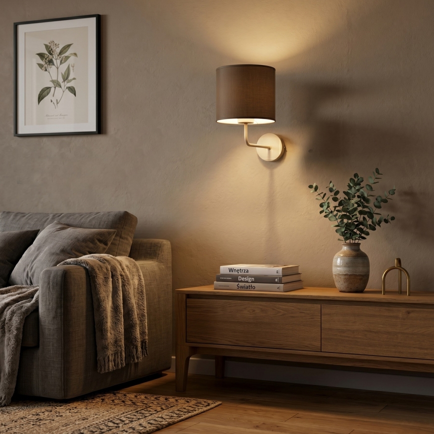 Wandleuchte ARDEN 1xE27/15W/230V beige/braun
