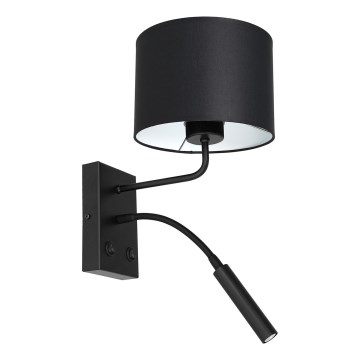 Wandleuchte ARDEN 1xE27/60W+1xG9/8W/230V schwarz/weiß
