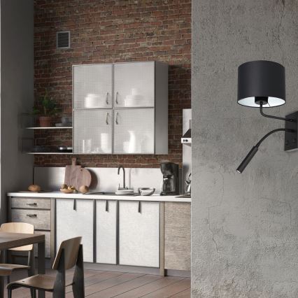 Wandleuchte ARDEN 1xE27/60W+1xG9/8W/230V schwarz/weiß