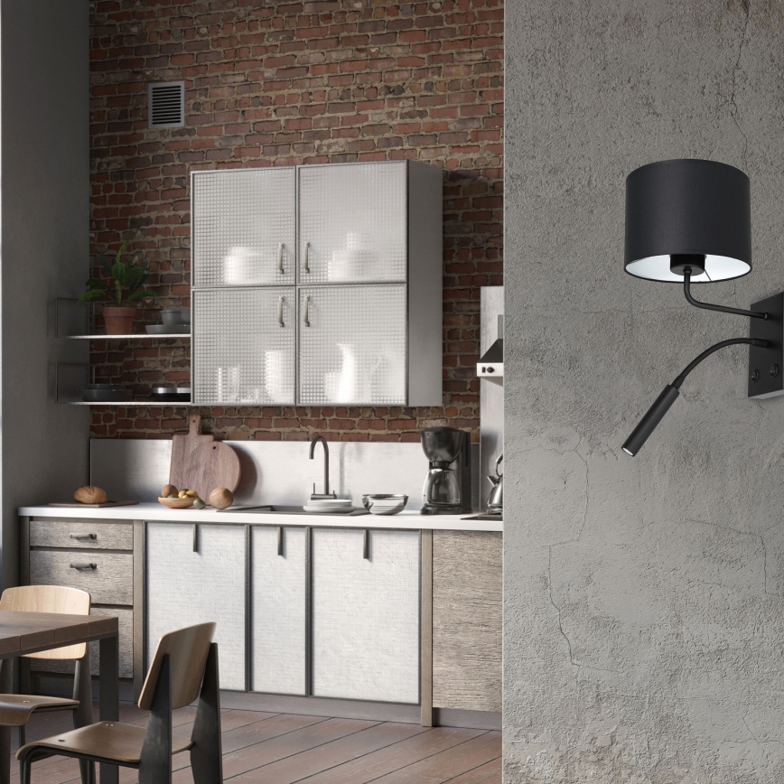 Wandleuchte ARDEN 1xE27/60W+1xG9/8W/230V schwarz/weiß