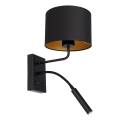 Wandleuchte ARDEN 1xE27/60W/230V + 1xG9/8W schwarz/gold