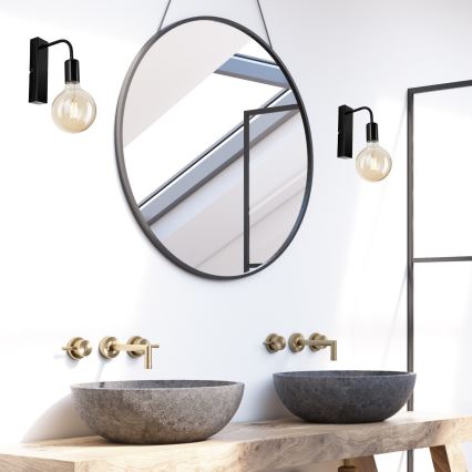 Wandleuchte ASTRID 1xE27/60W/230V glänzend schwarz